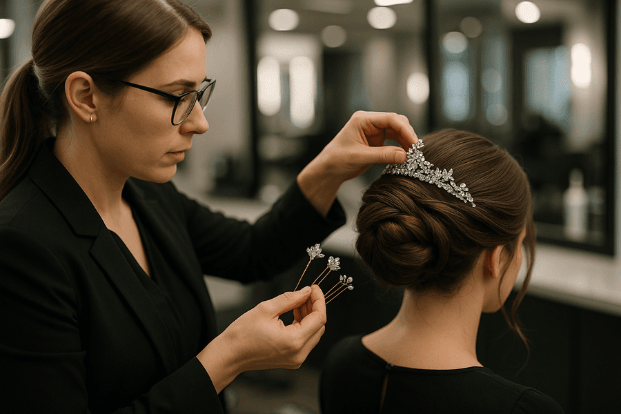 Colocación de tiaras y complementos: Consejos para estilistas